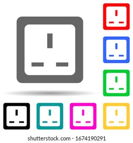 electrical plug multi color style icon. Simple thin line, outline vector of web icons for ui and ux, website or mobile application