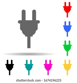 electrical plug multi color style icon. Simple thin line, outline vector of web icons for ui and ux, website or mobile application