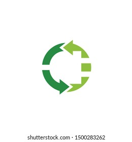 electrical plug recycle icon/symbol/Logo Design Vector Template Illustration