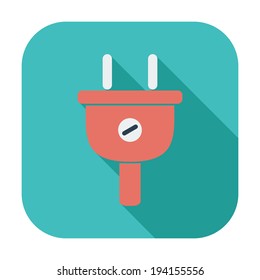 Electrical plug. Single flat color icon. Vector illustration.