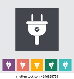 Electrical plug. Single flat icon. Vector illustration.