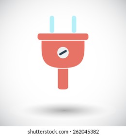 Electrical plug. Single flat icon on white background. Vector illustration.