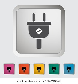 Electrical plug. Single icon. Vector illustration.