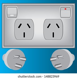 Electrical Plug and Socket. Metaphor of Electricity Consumption