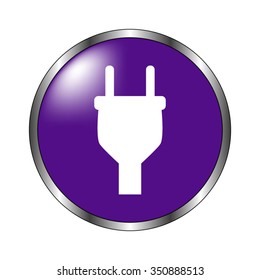 Electrical plug - vector icon; violet button