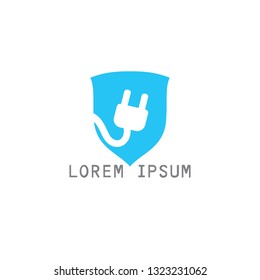 Electrical plug vector logo design. Power energy symbol.