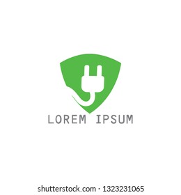 Electrical plug vector logo design. Power energy symbol.
