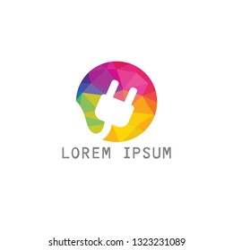 Electrical plug vector logo design. Power energy symbol.