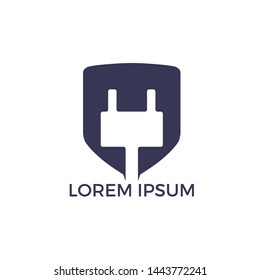 Electrical plug vector logo design. Power energy symbol.	