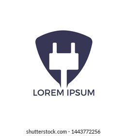Electrical plug vector logo design. Power energy symbol.	