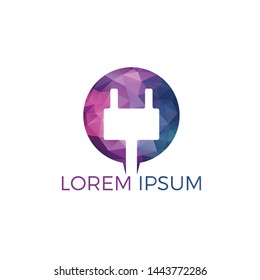 Electrical plug vector logo design. Power energy symbol.	