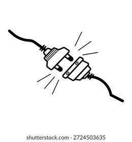 Electrical plugs and sockets. Connection and Disconnection Concept vector