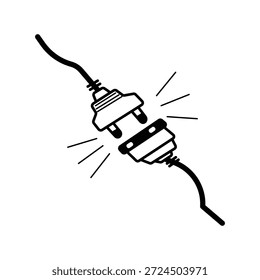 Electrical plugs and sockets. Connection and Disconnection Concept vector