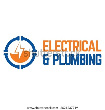 electrical and plumbing flat minimalist logo design