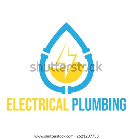 electrical and plumbing flat minimalist logo design