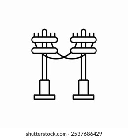 vetor de sinal de ícone postes elétricos