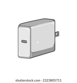 electrical power adapter cartoon. technology charger, cable connection electrical power adapter sign. isolated symbol vector illustration