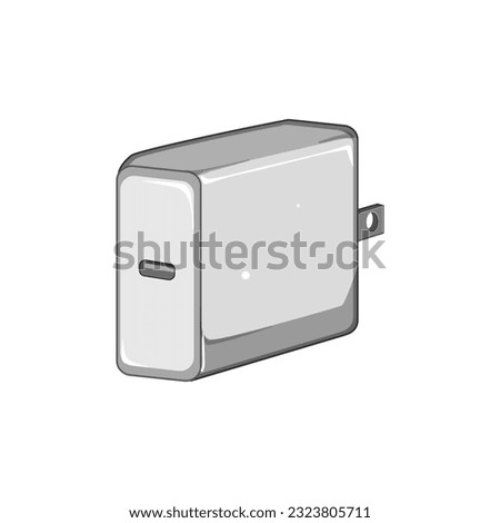 electrical power adapter cartoon. technology charger, cable connection electrical power adapter sign. isolated symbol vector illustration
