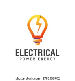 Elektrische Energie mit Farbverlauf-Logo-Design, Vektorvorlage