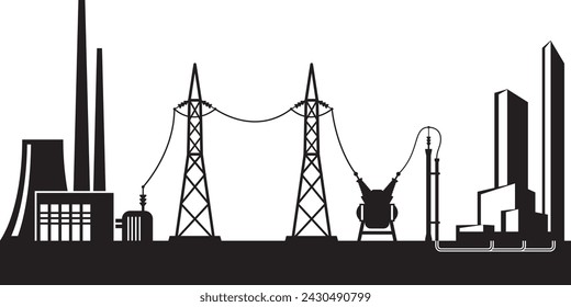 Electrical power grid - vector illustration