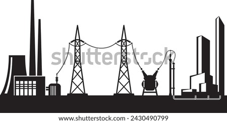 Electrical power grid - vector illustration