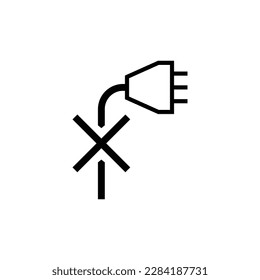 Electrical power lost sign icon isolated on white background. Graphical symbol modern, simple, vector, icon for website design, mobile app, ui. Vector Illustration