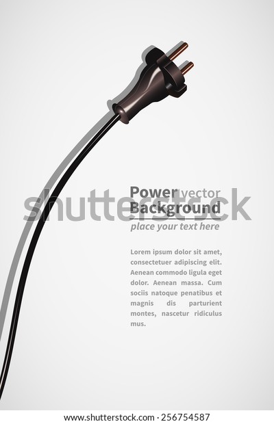 Electrical\
power plug black on white background with\
text