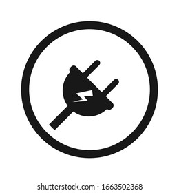 Electrical power plug icon for applications or websites