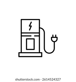 Electrical power plug icon. A clean design depicting an electric plug and power symbol, representing electrical connectivity and supply. Suitable for energy-related contexts. Vector illustration