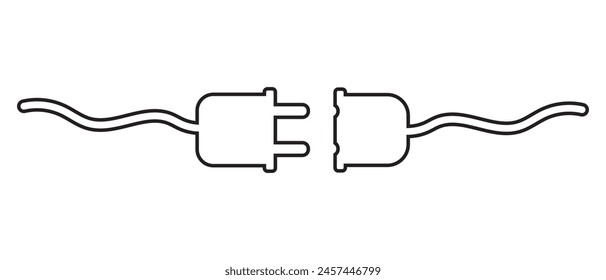 Electrical Power plug icon with line. Electrical power plug icon design for your web site design, logo, app, UI or UX design. Electricity wire cord sign vector. Vector illustration.
