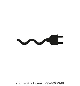 Icono de enchufe eléctrico con cable. Ilustración vectorial.