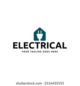Electrical power plug logo. Current and voltage symbol.