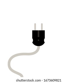 Electrical Power Plug Type F Vector Illustration On White Background. 
Flat Design Style. Modern Style Illustration. EPS10 Editable.