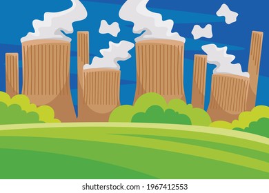 Electrical Power Station Vector Illustration