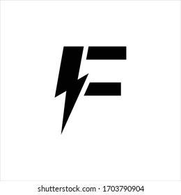 Electrical Power - Vector Illustration - An icon and logo featuring a F symbol and letter which is also forming a thunderbolt.