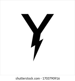 Electrical Power - Vector Illustration - An icon and logo featuring a Y symbol and letter which is also forming a thunderbolt.