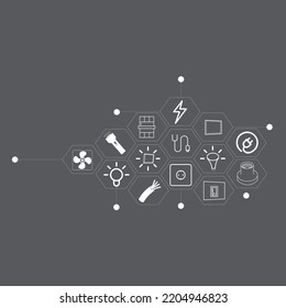 Electrical products icons vector isolated