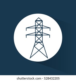 electrical pylon energy power blue background