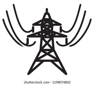 Electrical Pylon - Power Sector - Icon As EPS 10 File