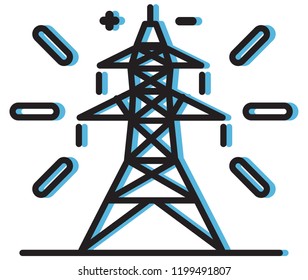 Electrical Pylon - Power Sector - Icon as EPS 10 File