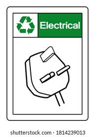 Electrical Recycle Symbol Sign, Vector Illustration, Isolate On White Background Label .EPS10