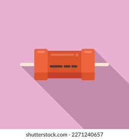 Electrical resistor icon flat vector. Electric circuit. Chip component