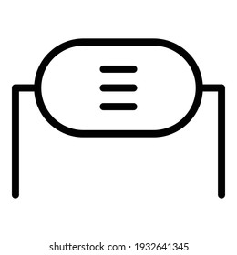 Electrical resistor icon. Outline electrical resistor vector icon for web design isolated on white background