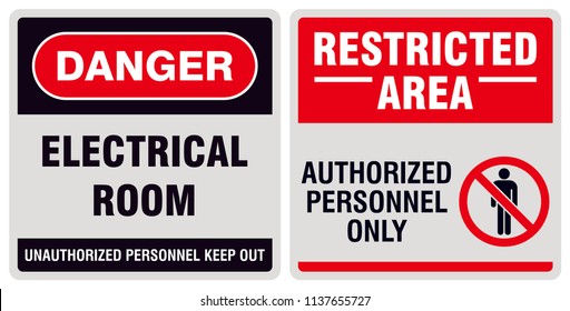 Electrical Room danger sign