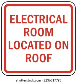 electrical room warning sign and label