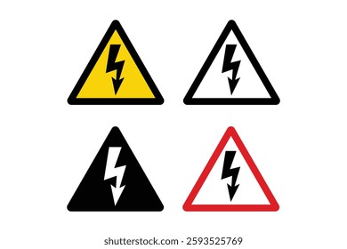 Electrical Safety Awareness Sign Vector, electricity warning, warning label, high voltage, danger sign, power danger