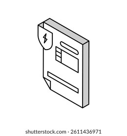 electrical safety certificate isometric icon vector. electrical safety certificate sign. isolated symbol illustration