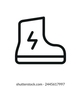 Electrical safety shoes isolated icon with editable stroke