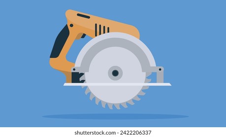 Sombrero eléctrico - Herramienta de sierra eléctrica de mano en diseño plano, ilustración vectorial lateral