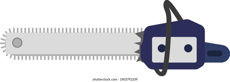 Electrical saw, illustration, vector on a white background.